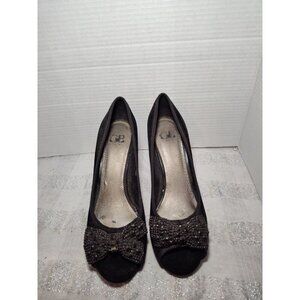 Gianni Bini Black Suede‎ Platform Pumps 9.5M Pre-owned
